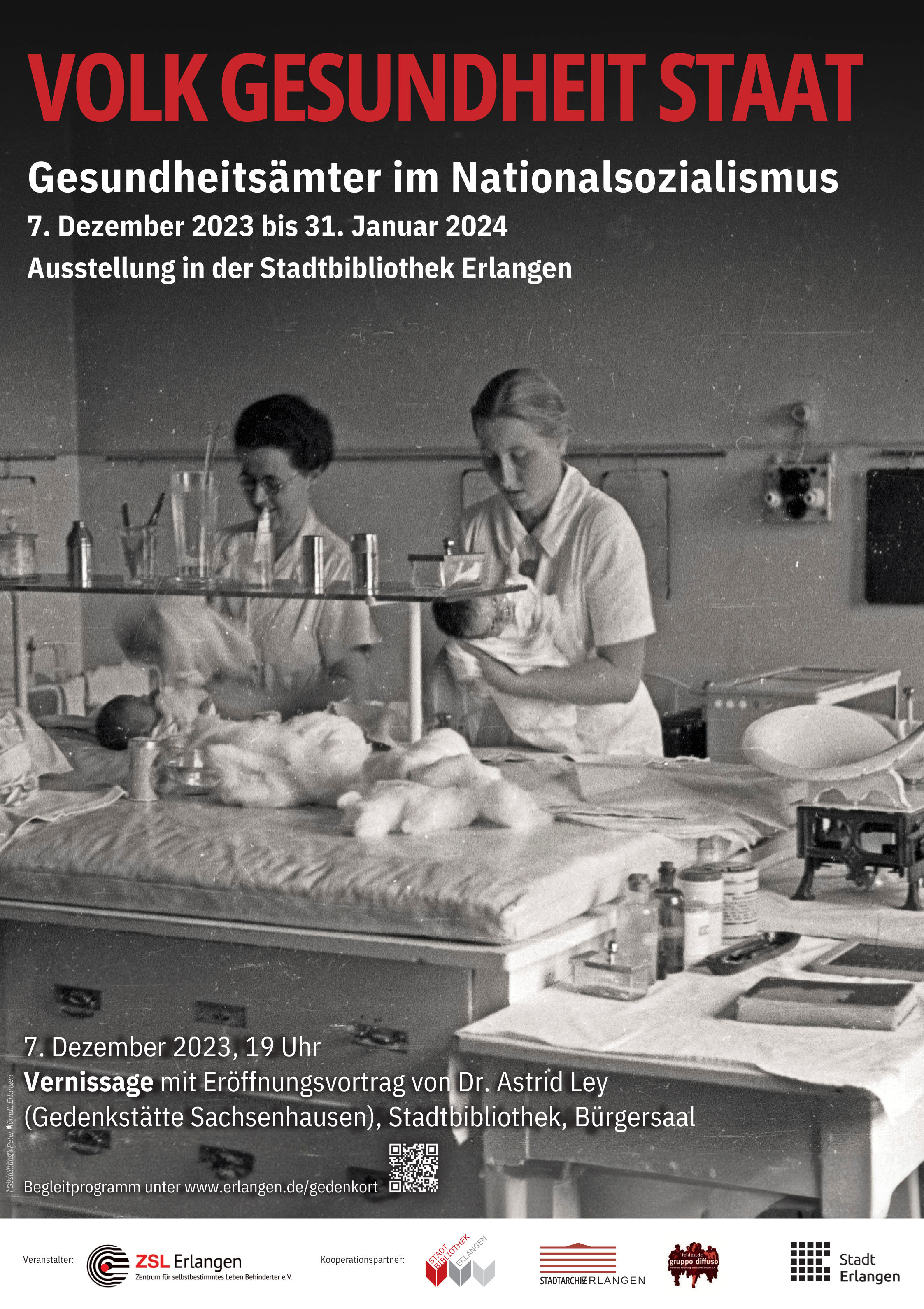 Plakat der Veranstaltung: Zwei Krankenschwestern mit Säuglingen im Arm